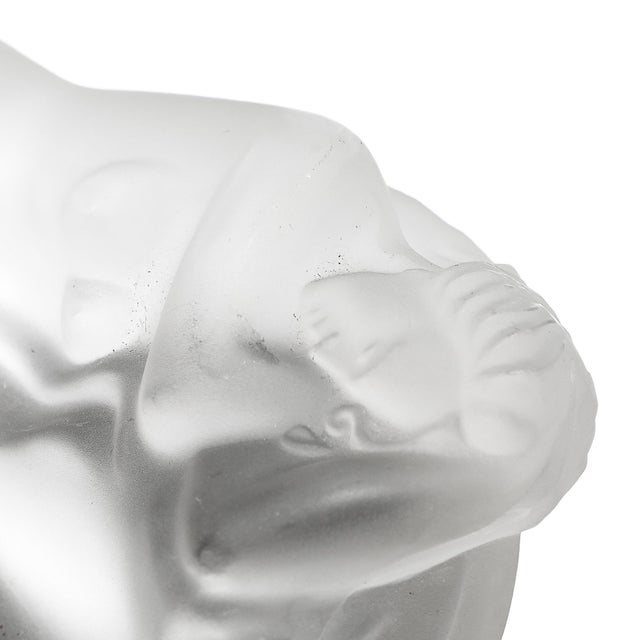MidCentury Frosted Glass Sleeping Beauty Sculptural Nude Dish Signed R Lalique For Sale - Image 18 of 18