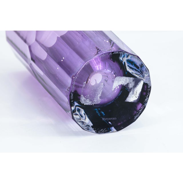 Late 20th Century Jeff Leatham for Waterford Icon Purple Amethyst Lead Crystal Decorative 12" Vase For Sale - Image 5 of 5
