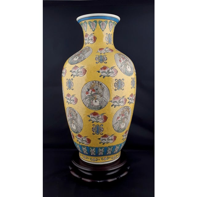 Chinese Early 20th Century Chinese Porcelain Da Ya Zhai Crane Medallions Haitangzun For Sale - Image 3 of 11