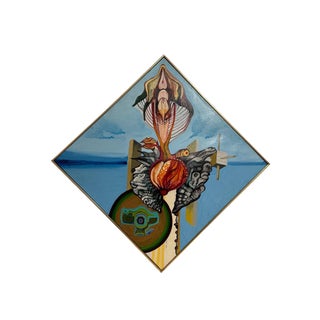 Christine McGinnis, Vibrant Acrylic on Canvas Surrealist Erotic Flowers Painting Christine McGinnis, 2002 For Sale