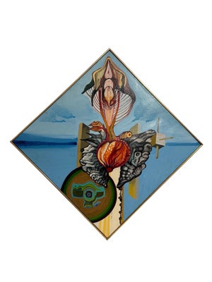 Christine McGinnis, Vibrant Acrylic on Canvas Surrealist Erotic Flowers Painting Christine McGinnis, 2002