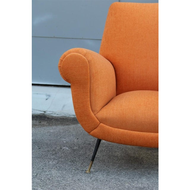 Armchair Velvet Orange by Gigi Radice for Minotti Italia, 1950s For Sale - Image 13 of 14