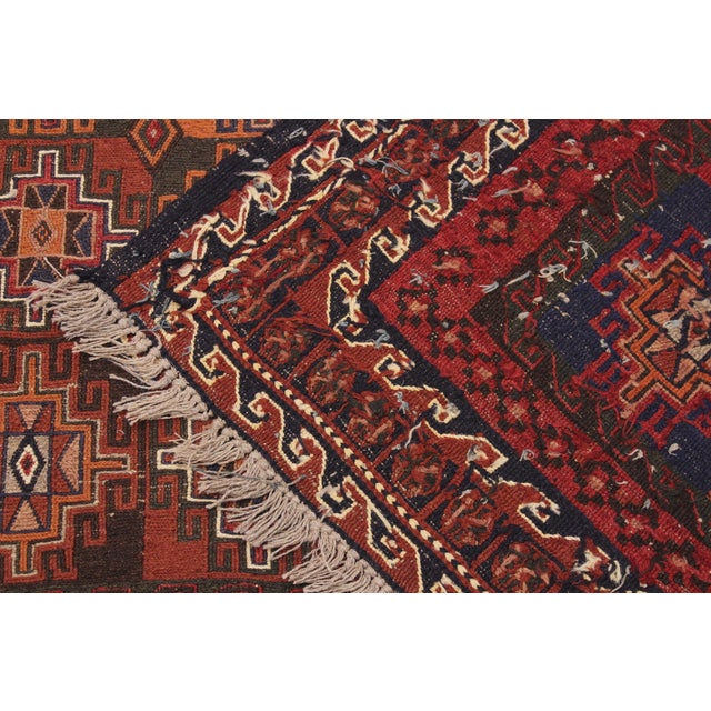 Textile Tribal Soumak Rust/Green Wool Rug - 4'11'' X 8'3'' For Sale - Image 7 of 10