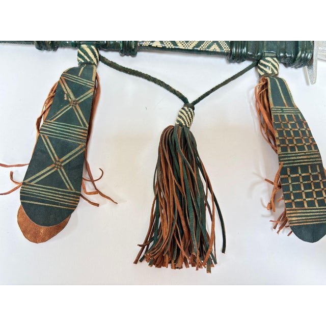 Mandinka Ceremonial Sword With Decorated Green Leather Scabbard West Africa 1950 For Sale - Image 14 of 14