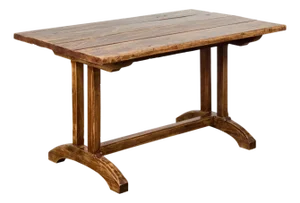 19th Century Country Farmhouse Table with Trestle Base & Distressed Finish