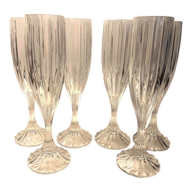 1970s Mikasa Park Lane Fluted Champagne Flutes- Set of 6 For Sale