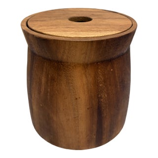 Vintage Midcentury Insulated Wood Ice Bucket For Sale
