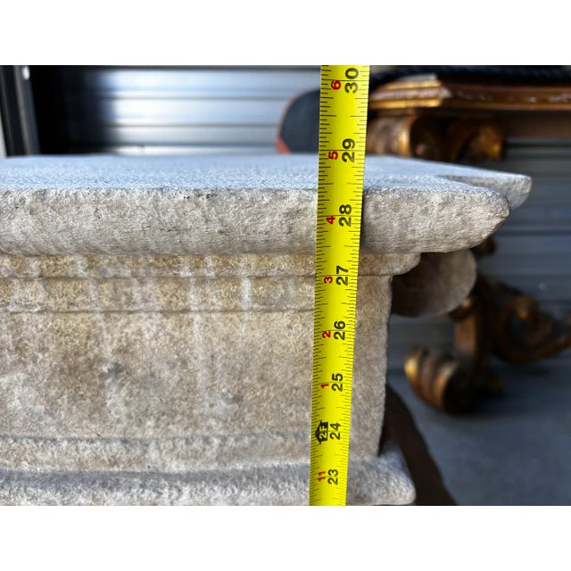 Dennis & Leen Cambridge Limestone Table Base by Dennis and Leen For Sale - Image 4 of 8