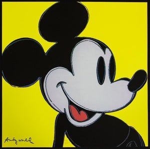 1986 Carnegie Museum of Art After Andy Warhol Mickey Mouse Lithograph With Yellow Background