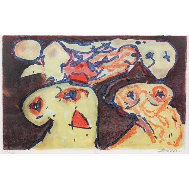 Mogens Balle Composition Lithograph, 268/1000, Signed Balle . 47 x 31 and is fitted with an aluminium frame.