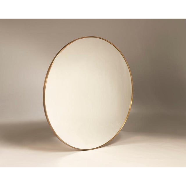 Contemporary Convex Mirror with Brass Frame by Johanna Grawunder For Sale - Image 3 of 10