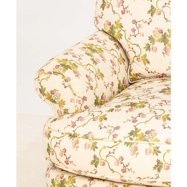 Contemporary Dapha Floral Upholstered Swivel Arm Chairs, Pair For Sale - Image 3 of 8