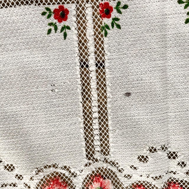 83" X 55" Vintage Tablecloth 5 Piece Napkins Floral Early 20th Century Farmhouse Traditional Edwardian Victorian Shabby Chic For Sale - Image 17 of 17