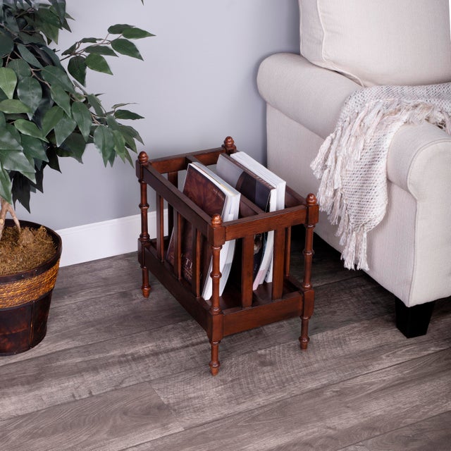 Organize your magazines and periodicals with this elegant magazine rack. Featuring a warm Antique Cherry finish and a...