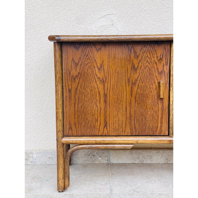 Vintage Ash and Bamboo Sideboard, 1960s For Sale - Image 9 of 11