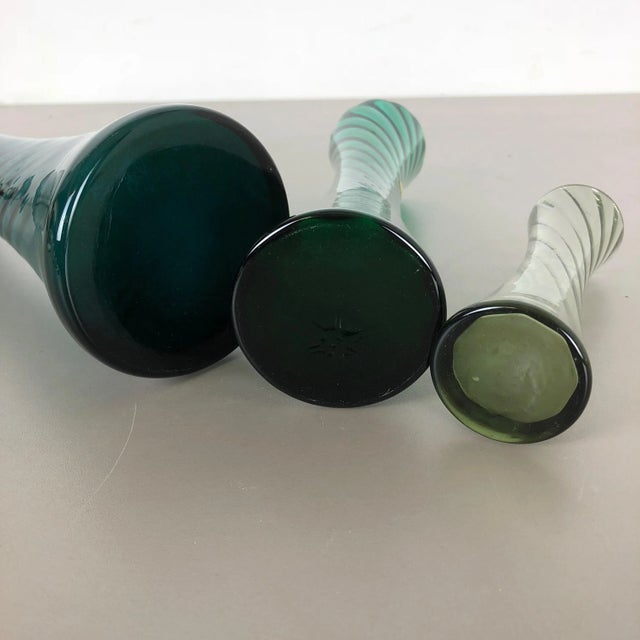 German Hand Blown Crystal Glass Vases from Alfred Taube, 1960s, Set of 3 For Sale - Image 15 of 16