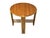 Small circular rattan side table with 21" round Mahogany top and decorative 3-strand vertically stacked legs. The table...