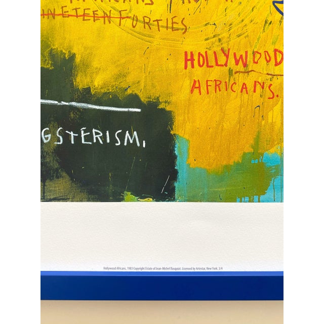 Yellow Jean Michel Basquiat Estate Framed Fine Art Lithograph Print " Hollywood Africans " 1983 For Sale - Image 8 of 13