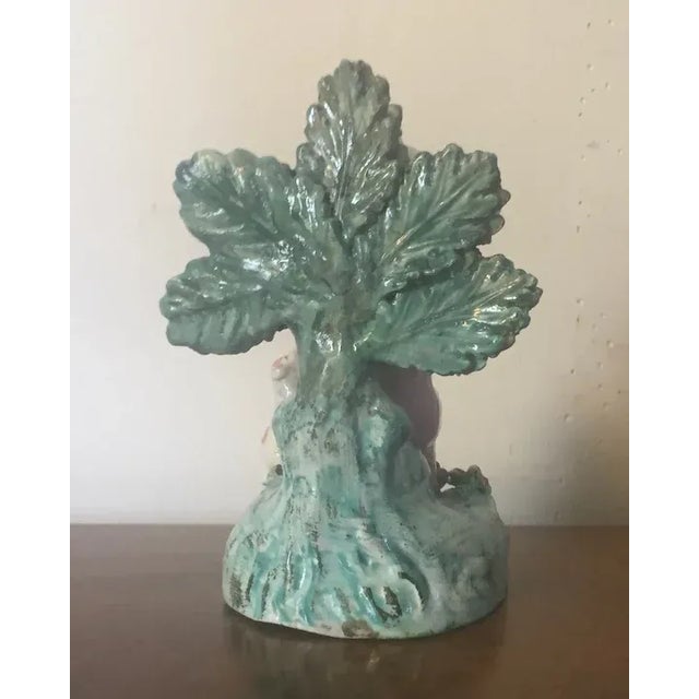 Antique Early 19th Century English Regency Staffordshire Pearlware Figure of a Young Shepherdess with Her Sheep For Sale - Image 4 of 13