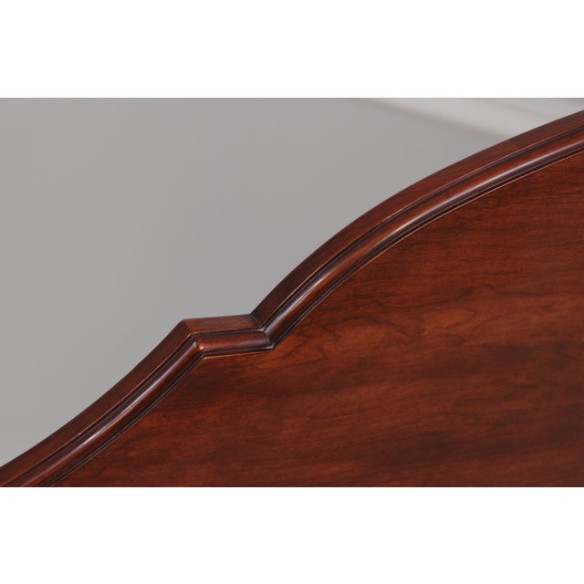 1990s Henkel Harris Cherry Queen Sized Rice Carved Poster Bed For Sale - Image 5 of 16