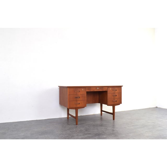 Mid-Century Modern Danish Executive Desk in Teak, 1960s For Sale - Image 11 of 18