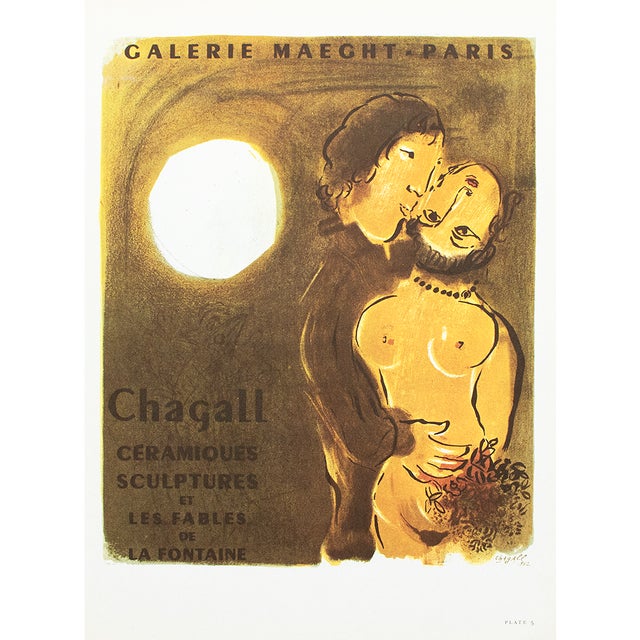 1966 After M. Chagall, "Maeght Gallery Paris - Ceramics, Sculptures and the Fables of La Fontaine" Poster For Sale