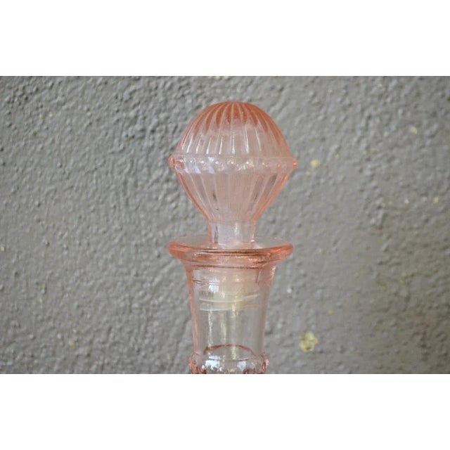 Italian Bottle in Sandblasted Pink Glass from Empoli, 1960s For Sale - Image 8 of 10