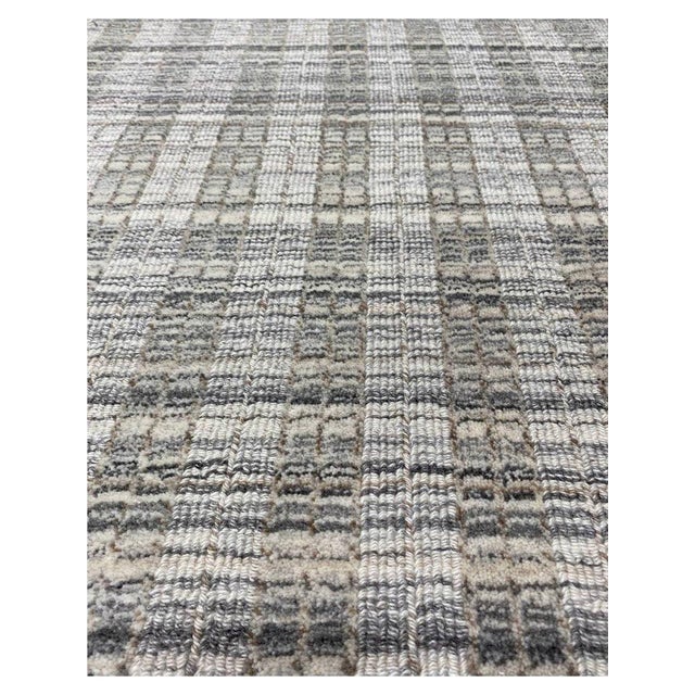 Gray Handwoven Modern Area Rug 2x3 For Sale - Image 8 of 8