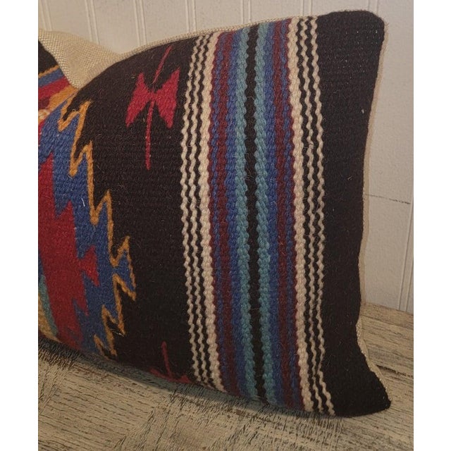 Mexican Wool Mexican Indian Weaving Pillow For Sale - Image 3 of 4