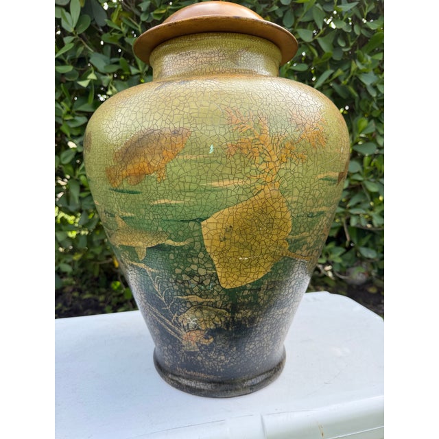 Vintage Oversized Fish Motif Lidded Jar For Sale - Image 12 of 12