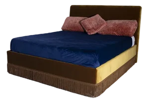 Vintage Italian Velvet Bed, 2020