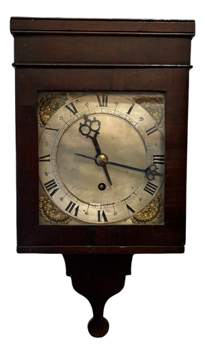 Mahogany Hooded Wall Clock, 18th Century