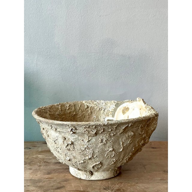 Late 20th Century Vintage Boho Oyster Ceramic Bowl For Sale - Image 5 of 10