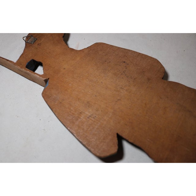 Vintage Hand Carved Painted Wood Revolutionary War Military Wall Sculpture For Sale - Image 10 of 10