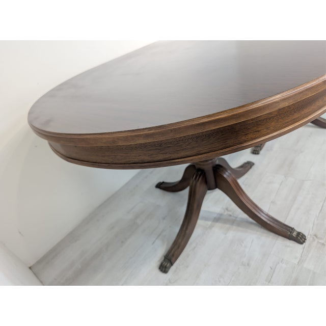 Antique Regency Walnut Table with Brass Lion Paws, 1920 For Sale - Image 12 of 17