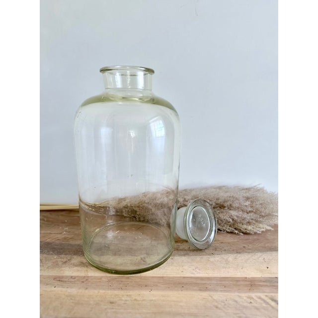 French Laboratory Glass Storage Jar with Fitted Glass Stopper, 1920s For Sale - Image 16 of 16