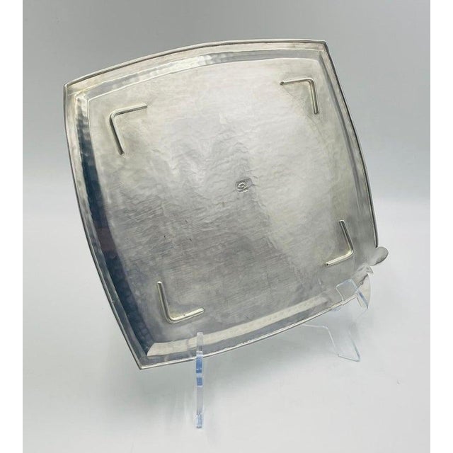 Emilia Castillo Silverplated Butterfly Tray With Stone Inlay, Taxco For Sale - Image 9 of 16