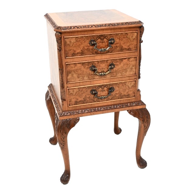 Antique Burr Walnut Chest of Drawers, 1930 For Sale