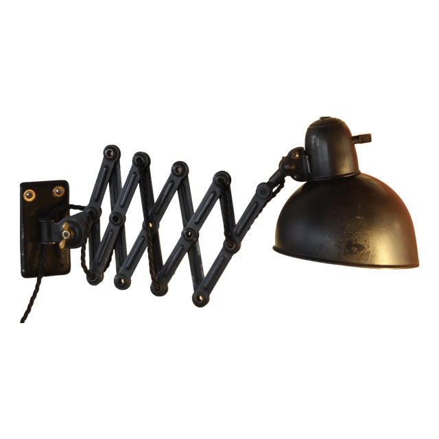 Large Model 6718 Scissor Wall Lamp by Christian Dell for Kaiser Idell, 1930s For Sale