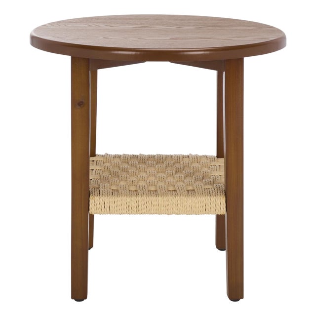 Rakoma 1 Shelf End Table in Walnut For Sale