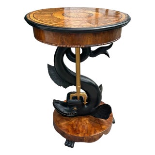 Early 19th Century Italian Neoclassical Dolphin Side Table For Sale
