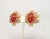 Metal Vintage 1960s Signed DeNicola Cabochon Faux-Carnelian Clip Earrings - Set of 2 For Sale - Image 7 of 8