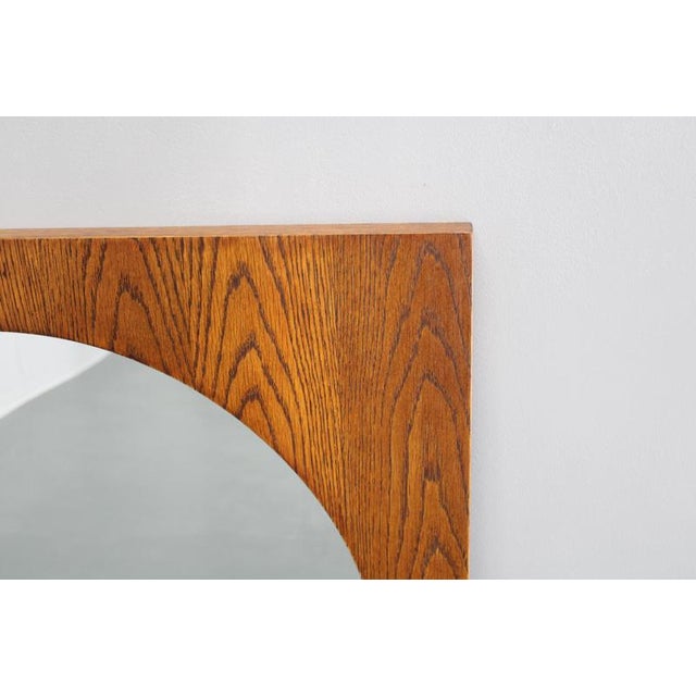 Brown Large Oak Square Mirrors, Former Czechoslovakia, 1970s, Set of 2 For Sale - Image 8 of 13