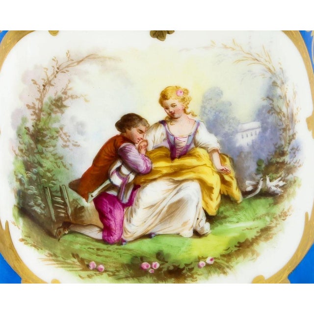 French Bleu Céleste Sèvres Vase Lamps, 19th Century, Set of 2 For Sale - Image 13 of 18