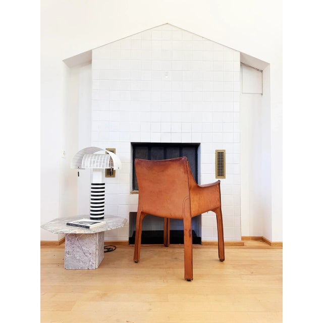 Mid-Century Modern 1970s Original Cognac Natural Brown Leather Cassina Cab 413 Armchair Mario Bellini (4 Available) For Sale - Image 3 of 10