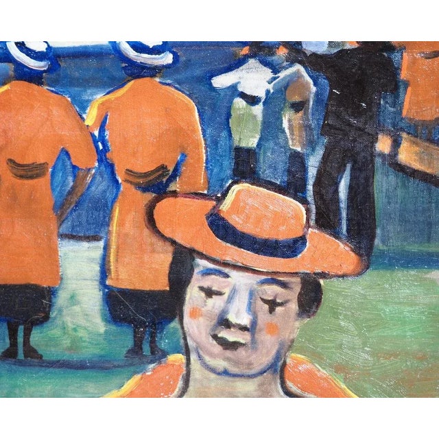 Danish Circus Painting by Jens Sorensen, in Good conditions.