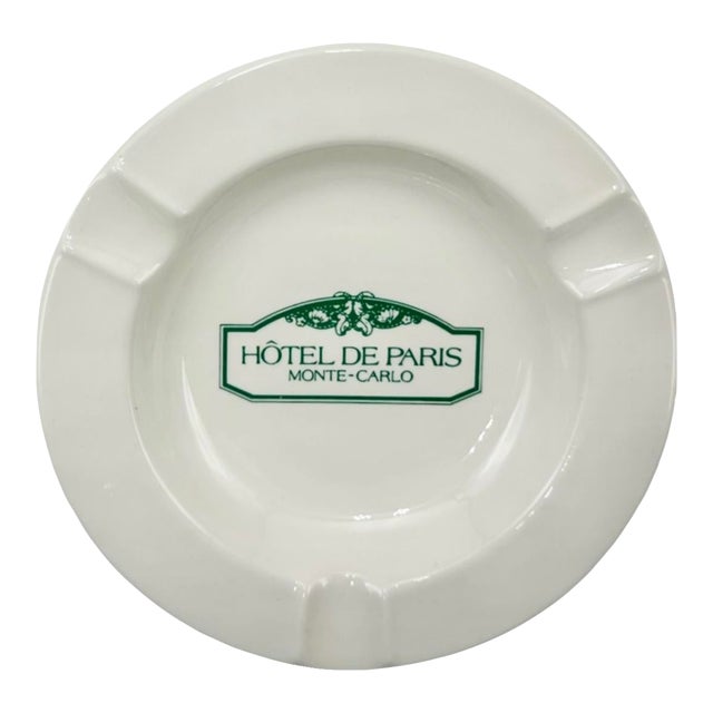 Vintage Hotel De Paris Monte-Carlo Ceramic Ashtray Catchall Dish For Sale