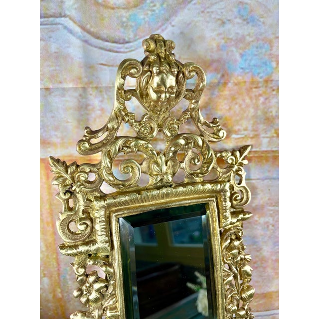 Napoleon III Double Wall Sconces with Beveled Mirrors in Gilt Bronze, Set of 2 For Sale - Image 6 of 15