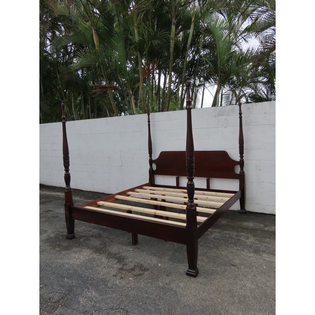 Carved Mahogany King Size Poster Bed 6366 For Sale - Image 15 of 18