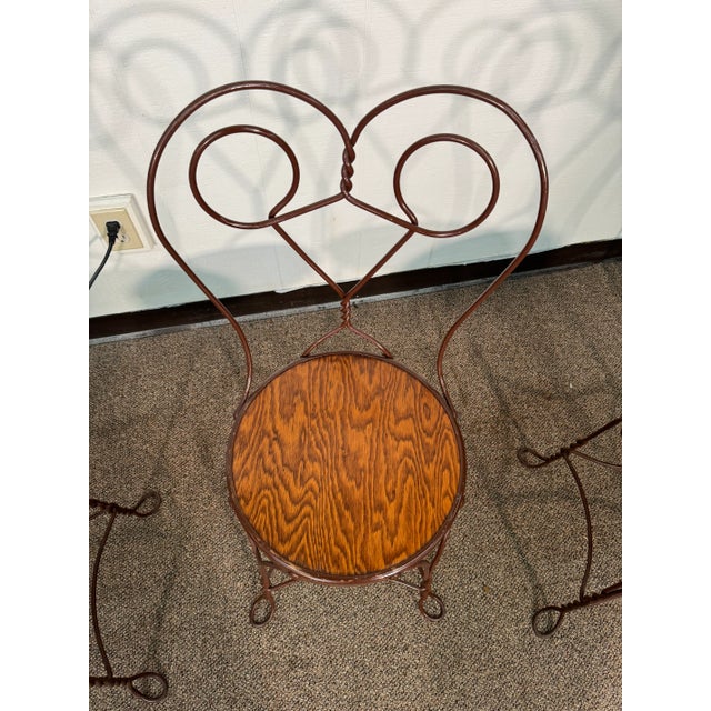 These chairs have an amazing look and style. There is a little wear on the metal due to age and usage. The grain on the...